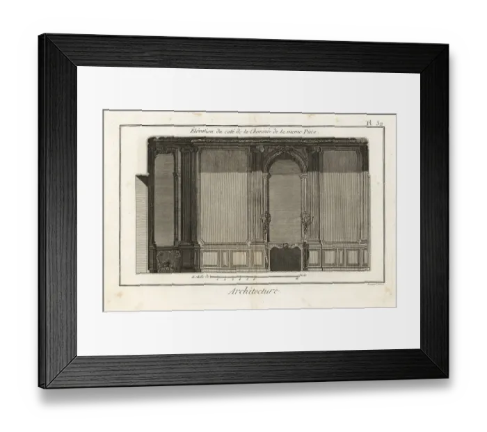 Framed Print : Elevation of a games room in an apartment in the Palais-Royal Framed Print : Elevation of a games room in an apartment in the Palais-Royal