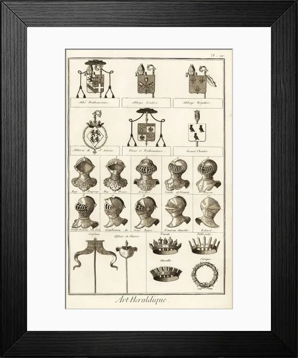 Framed Print : Coats of arms, helms, coronets of nobility Framed Print : Coats of arms, helms, coronets of nobility
