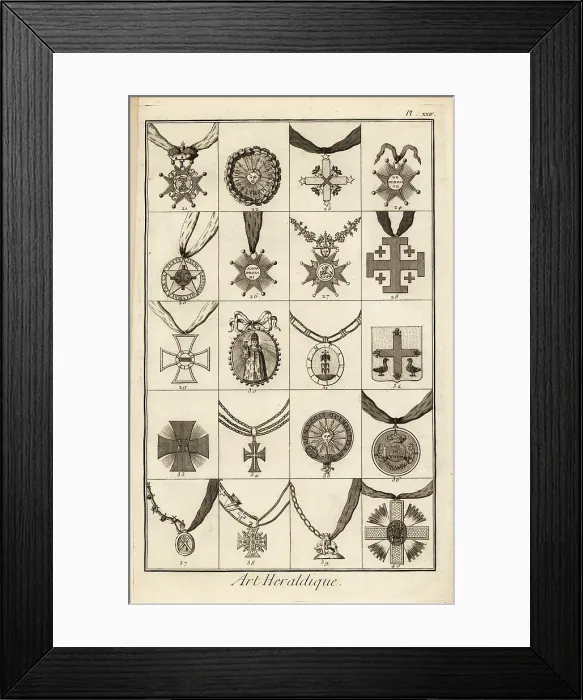 Framed Print : Sash badges of orders of chivalry Framed Print : Sash badges of orders of chivalry