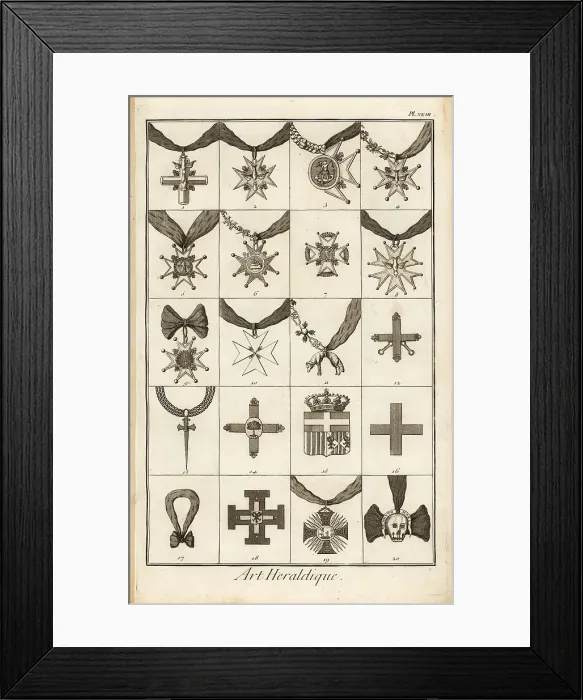 Framed Print : Sash badges of orders of chivalry Framed Print : Sash badges of orders of chivalry