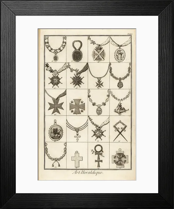 Framed Print : Sash badges of orders of chivalry Framed Print : Sash badges of orders of chivalry