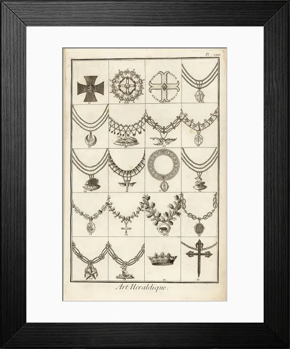 Framed Print : Sash badges of orders of chivalry Framed Print : Sash badges of orders of chivalry