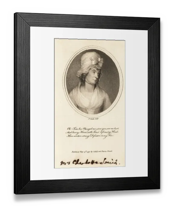 Framed Print : Charlotte Turner Smith, English Romantic poet and Gothic novelis Framed Print : Charlotte Turner Smith, English Romantic poet and Gothic novelis