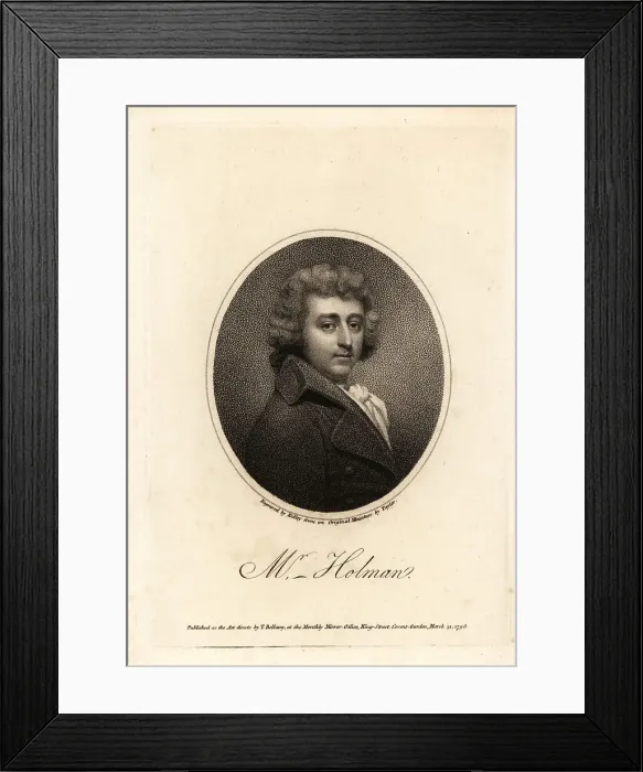 Framed Print : Oval portrait of Joseph George Holman, English actor, dramatist Framed Print : Oval portrait of Joseph George Holman, English actor, dramatist