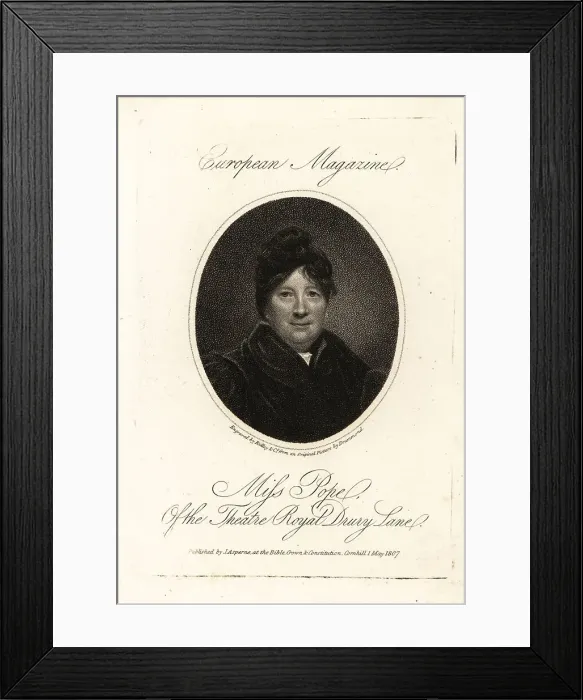 Framed Print : Miss Jane Pope of the Theatre Royal Drury Lane Framed Print : Miss Jane Pope of the Theatre Royal Drury Lane