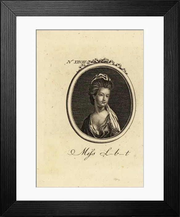 Framed Print : Miss L--b--t, 18th century celebrity Framed Print : Miss L--b--t, 18th century celebrity