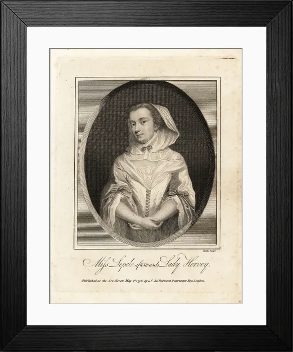 Framed Print : Mary Lepell, later Lady Hervey, courtier to King George I Framed Print : Mary Lepell, later Lady Hervey, courtier to King George I