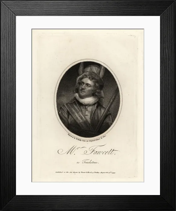 Framed Print : John Fawcett, in costume as the jester Touchstone in Shakespeare Framed Print : John Fawcett, in costume as the jester Touchstone in Shakespeare