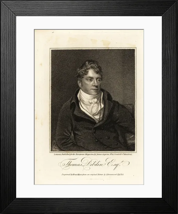 Framed Print : Thomas John Dibdin, English dramatist and songwriter Framed Print : Thomas John Dibdin, English dramatist and songwriter