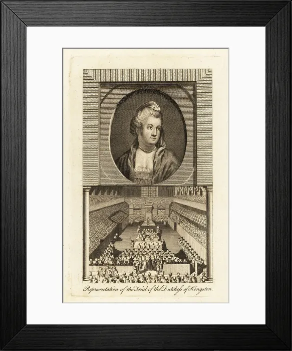 Framed Print : Elizabeth Pierrepont (1721-1788), bigamist aristocrat Framed Print : Elizabeth Pierrepont (1721-1788), bigamist aristocrat