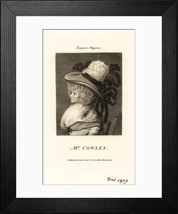 Framed Print : Hannah Cowley, 18th century English dramatist and poet Framed Print : Hannah Cowley, 18th century English dramatist and poet