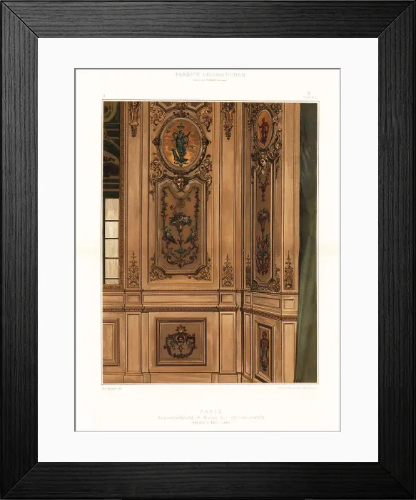 Framed Print : Wood panels in the Museum of Decorative Arts, Paris, 18th centur Framed Print : Wood panels in the Museum of Decorative Arts, Paris, 18th centur