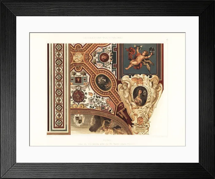 Framed Print : Courtyard of a monastery, Rome, 17th century Framed Print : Courtyard of a monastery, Rome, 17th century