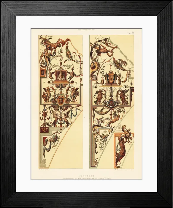 Framed Print : Vault paintings in the Munich Residenz, 16th century Framed Print : Vault paintings in the Munich Residenz, 16th century