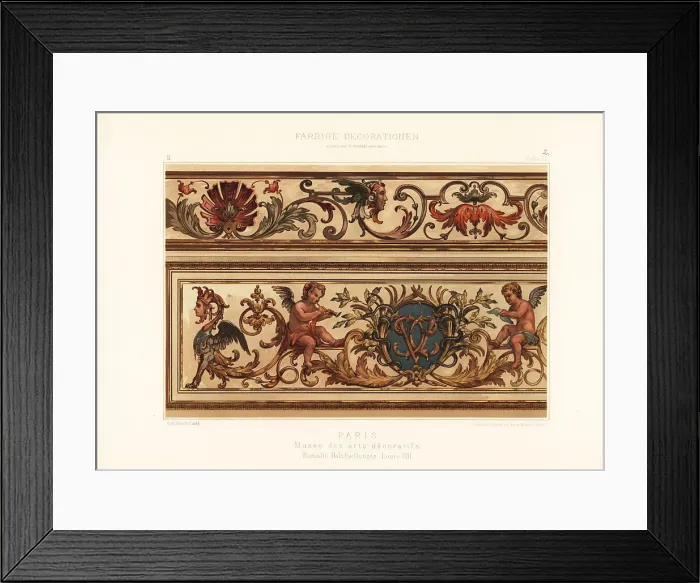 Framed Print : Painted wood panels in the Museum of Decorative Arts, Paris Framed Print : Painted wood panels in the Museum of Decorative Arts, Paris