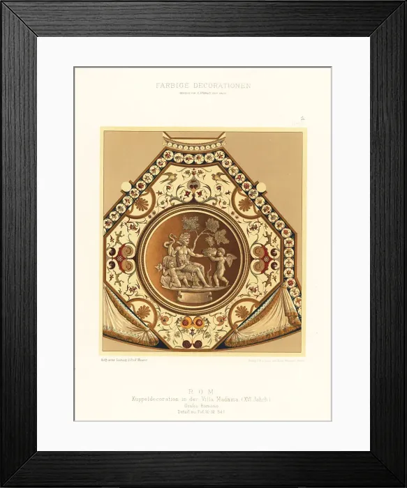 Framed Print : Dome decoration in the Villa Madama, Rome, 16th century Framed Print : Dome decoration in the Villa Madama, Rome, 16th century