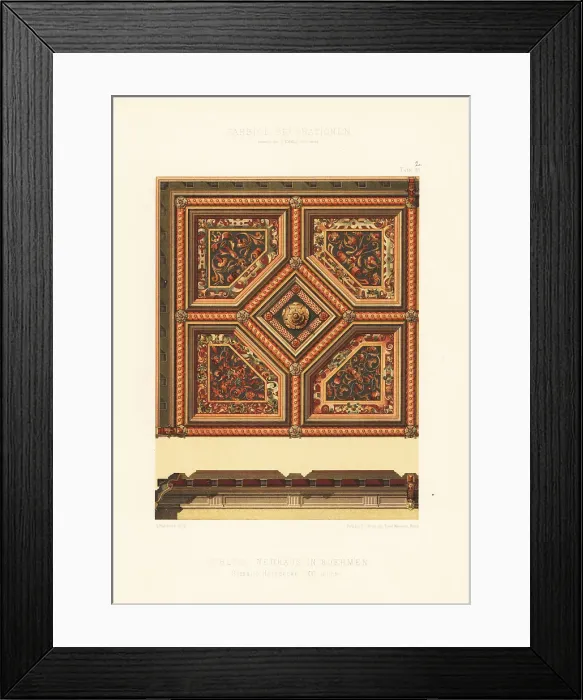 Framed Print : Painted wooden ceiling in Neuhaus Castle, Bohemia, 16th century Framed Print : Painted wooden ceiling in Neuhaus Castle, Bohemia, 16th century