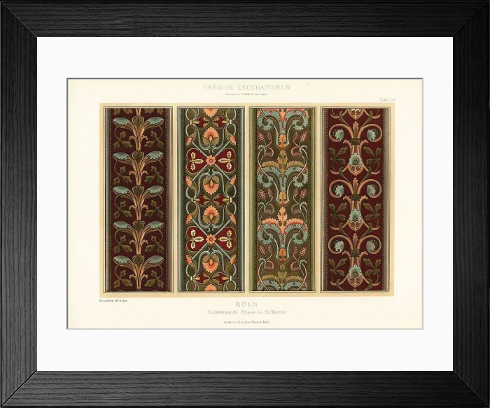 Framed Print : Vertical friezes in Great St. Martin Church, Cologne, Germany Framed Print : Vertical friezes in Great St. Martin Church, Cologne, Germany
