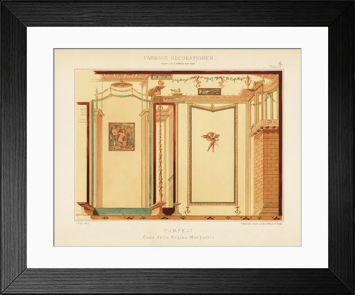 Framed Print : Wall painting from the House of Queen Margherita, Pompeii Framed Print : Wall painting from the House of Queen Margherita, Pompeii