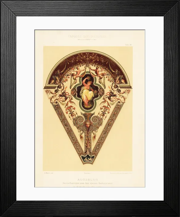 Framed Print : Decorated arch capital in the Fugger Houses, 17th century Framed Print : Decorated arch capital in the Fugger Houses, 17th century