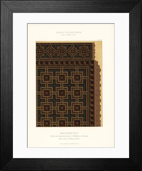 Framed Print : Ceiling in the Hennige house, Magdeburg, Germany. 1880s Framed Print : Ceiling in the Hennige house, Magdeburg, Germany. 1880s