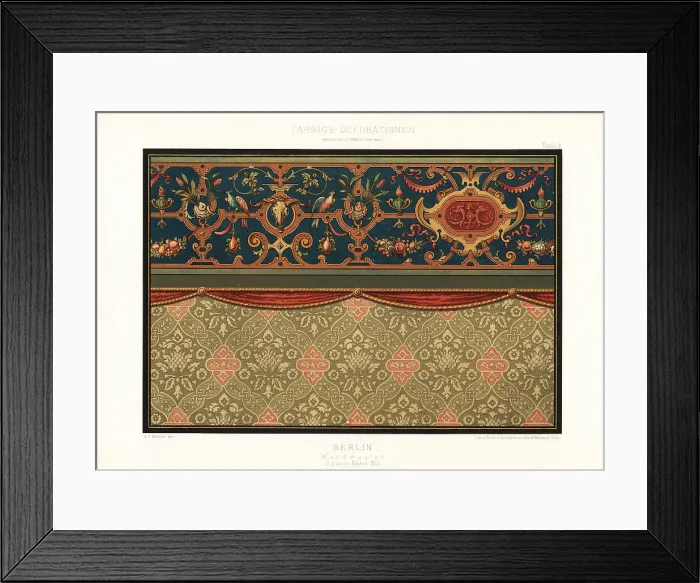 Framed Print : Wall pattern painted by C. Lange, Berlin, 1883 Framed Print : Wall pattern painted by C. Lange, Berlin, 1883