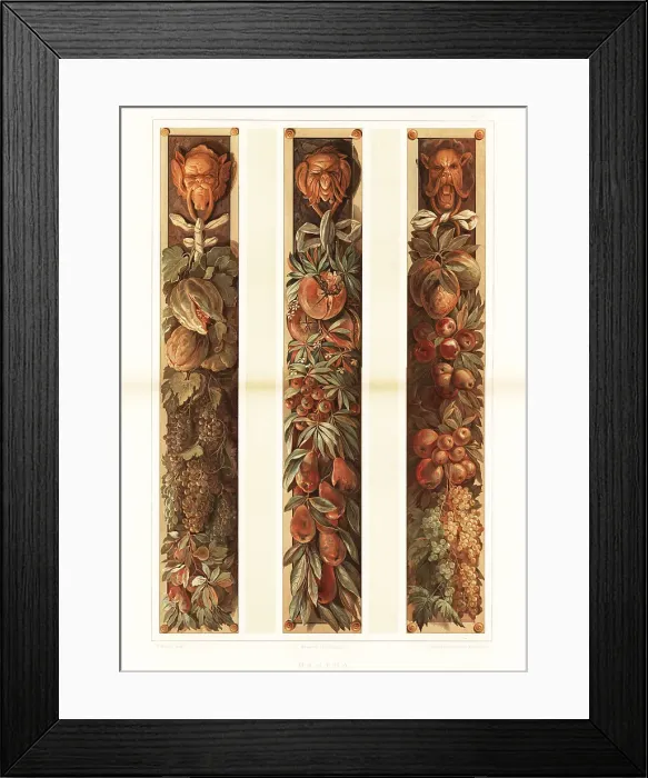 Framed Print : Fruit garlands from the Ducal Palace, Mantua, 16th century Framed Print : Fruit garlands from the Ducal Palace, Mantua, 16th century