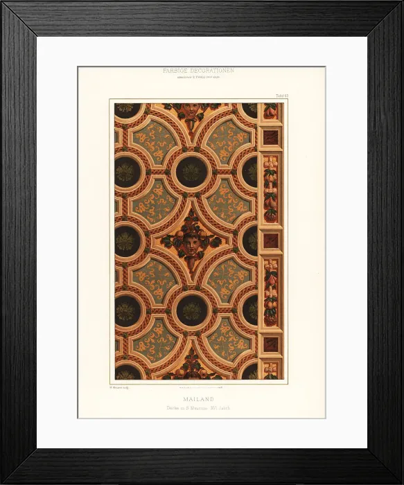 Framed Print : Ceiling in the church of Church of Saint Maurice al Monastero Ma Framed Print : Ceiling in the church of Church of Saint Maurice al Monastero Ma