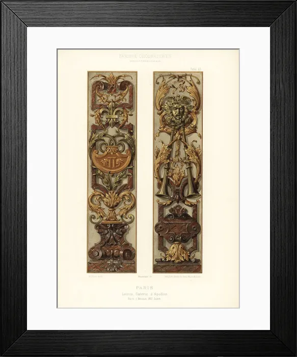 Framed Print : Panels from the Apollo Gallery, Louvre, Paris, 17th century Framed Print : Panels from the Apollo Gallery, Louvre, Paris, 17th century