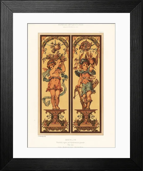 Framed Print : Art nouveau door panels, Lent Villa, Berlin, 19th C Framed Print : Art nouveau door panels, Lent Villa, Berlin, 19th C