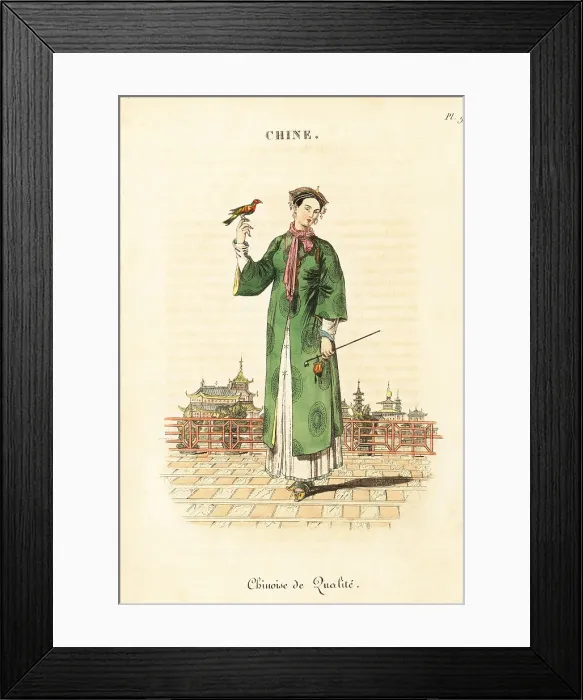 Framed Print : Chinese lady of rank, Peking, 18th century Framed Print : Chinese lady of rank, Peking, 18th century