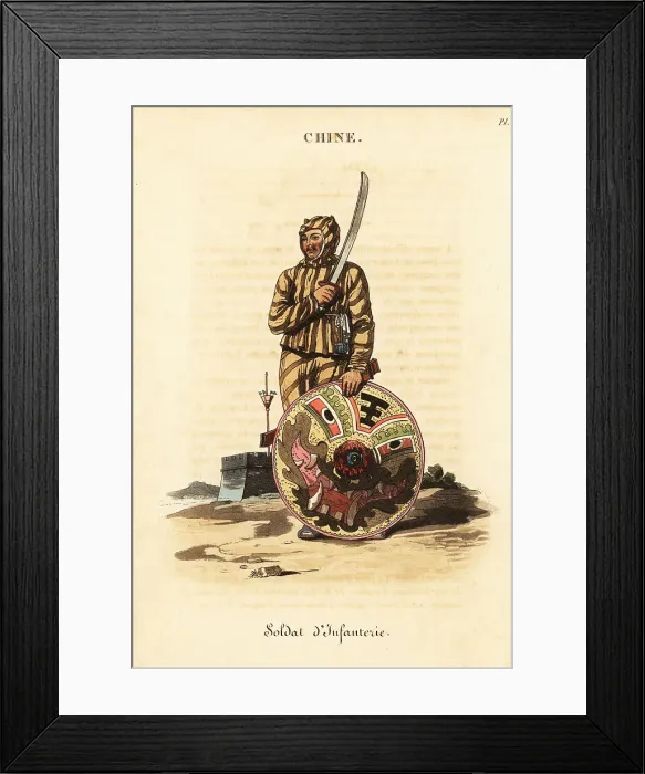 Framed Print : Chinese Tiger of War or Infantry soldier. 18th century Framed Print : Chinese Tiger of War or Infantry soldier. 18th century