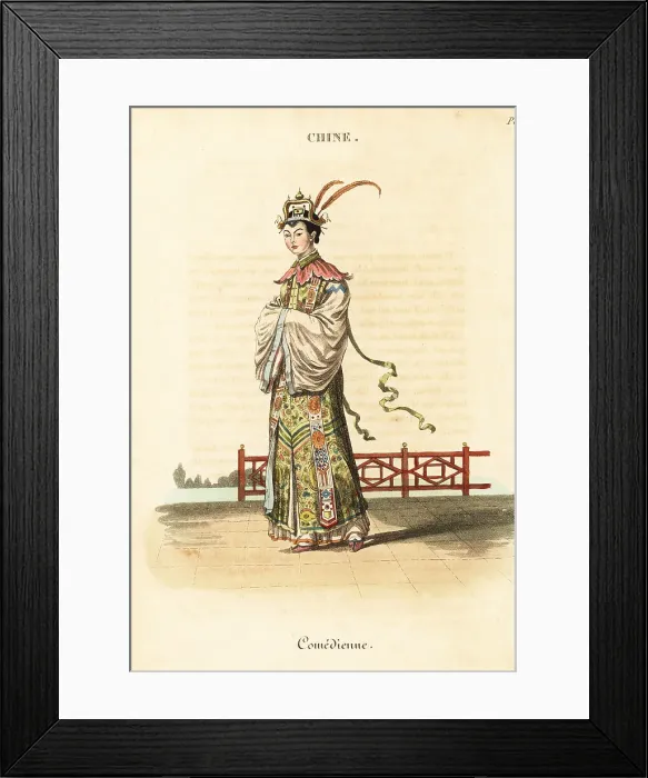 Framed Print : Actor in female role in the Chinese theatre, 18th century Framed Print : Actor in female role in the Chinese theatre, 18th century