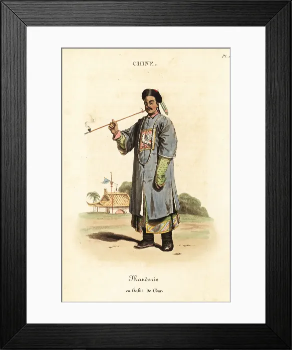 Framed Print : Mandarin in court dress, 18th century Framed Print : Mandarin in court dress, 18th century