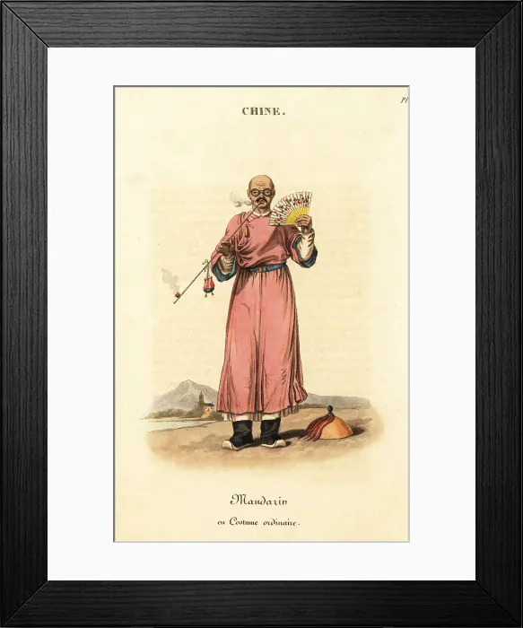 Framed Print : Chinese mandarin in common dress, 18th century Framed Print : Chinese mandarin in common dress, 18th century