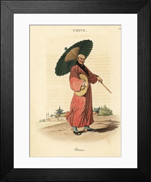 Framed Print : Bonze monk or Fo priest, 18th century Framed Print : Bonze monk or Fo priest, 18th century