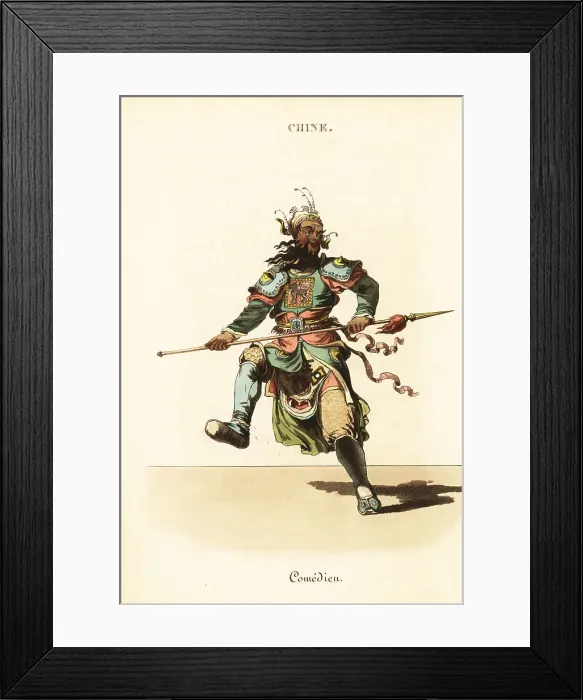 Framed Print : Actor playing a general in the Peking Opera, 18th century Framed Print : Actor playing a general in the Peking Opera, 18th century