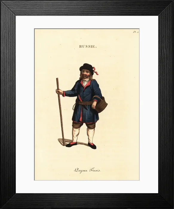 Framed Print : Costume of a Finnish peasant, 18th century Framed Print : Costume of a Finnish peasant, 18th century