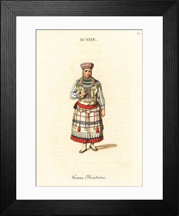 Framed Print : Woman of the Moksha Mordvins people, 18th century Framed Print : Woman of the Moksha Mordvins people, 18th century