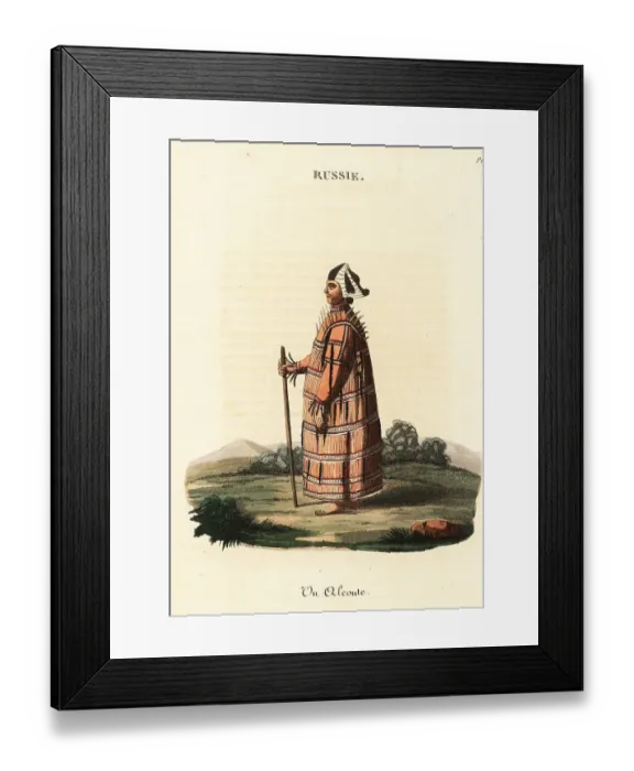 Framed Print : Aleut or Unangan man of Kamchatka, 18th century Framed Print : Aleut or Unangan man of Kamchatka, 18th century