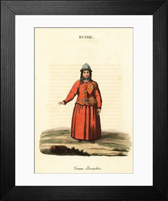 Framed Print : Woman of the Mongolic Buryats people, 18th century Framed Print : Woman of the Mongolic Buryats people, 18th century