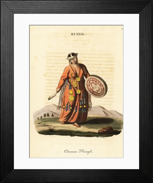 Framed Print : Female magician or shaman, Mongol people, 18th century Framed Print : Female magician or shaman, Mongol people, 18th century