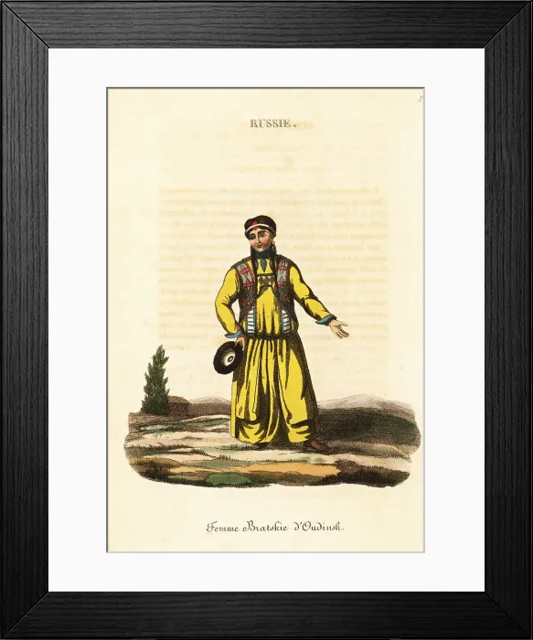 Framed Print : Woman of the Mongolic Buyrats people, 18th century Framed Print : Woman of the Mongolic Buyrats people, 18th century