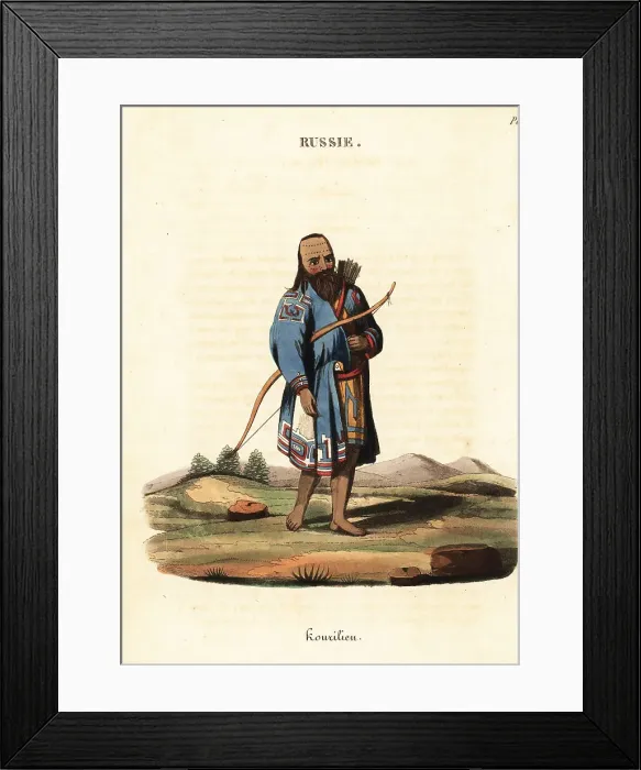 Framed Print : Ainu man of the Kuril Islands, Russia, 18th century Framed Print : Ainu man of the Kuril Islands, Russia, 18th century