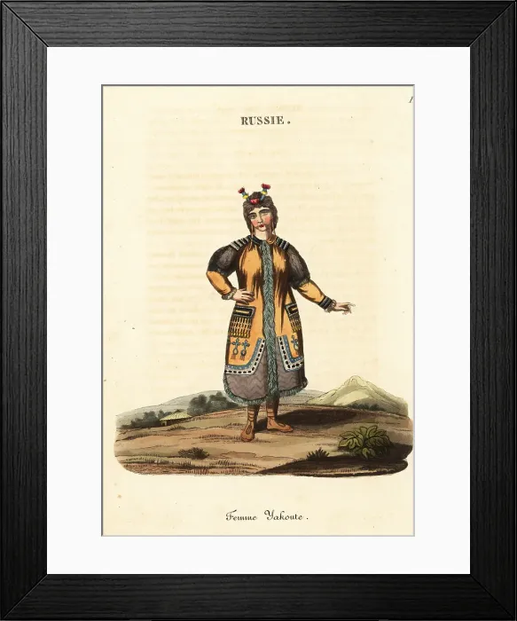 Framed Print : Married woman of the Yakut or Sakha people, 18th century Framed Print : Married woman of the Yakut or Sakha people, 18th century