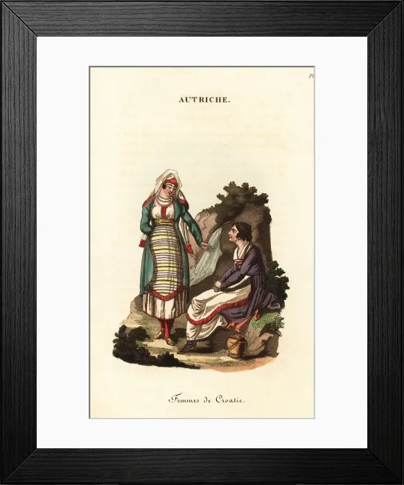 Framed Print : Croatian women, 18th century Framed Print : Croatian women, 18th century
