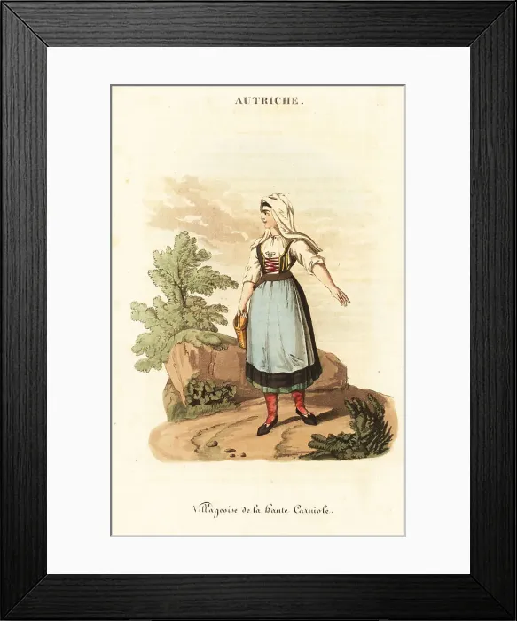 Framed Print : Peasant woman of Slovenia, 18th century