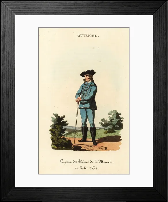 Framed Print : Moravian peasant, Czech Republic, 18th century Framed Print : Moravian peasant, Czech Republic, 18th century