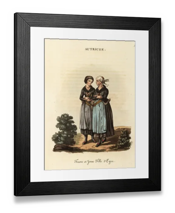 Framed Print : Woman and girl of Cheb or Eger, Bohemia, 18th century Framed Print : Woman and girl of Cheb or Eger, Bohemia, 18th century