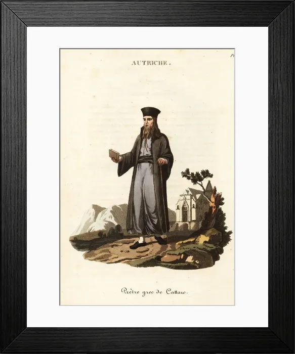 Framed Print : Greek Orthodox priest of Kotor, Montenegro, 18th century Framed Print : Greek Orthodox priest of Kotor, Montenegro, 18th century